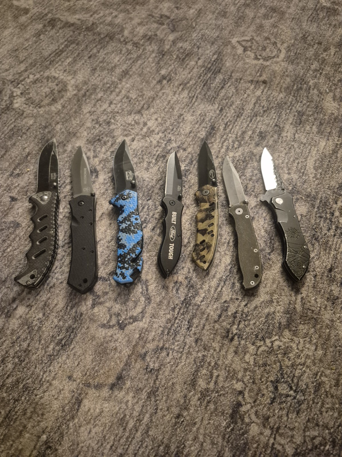 Assorted Pocket Knives Set of 7 Various Brands Stainless Steel