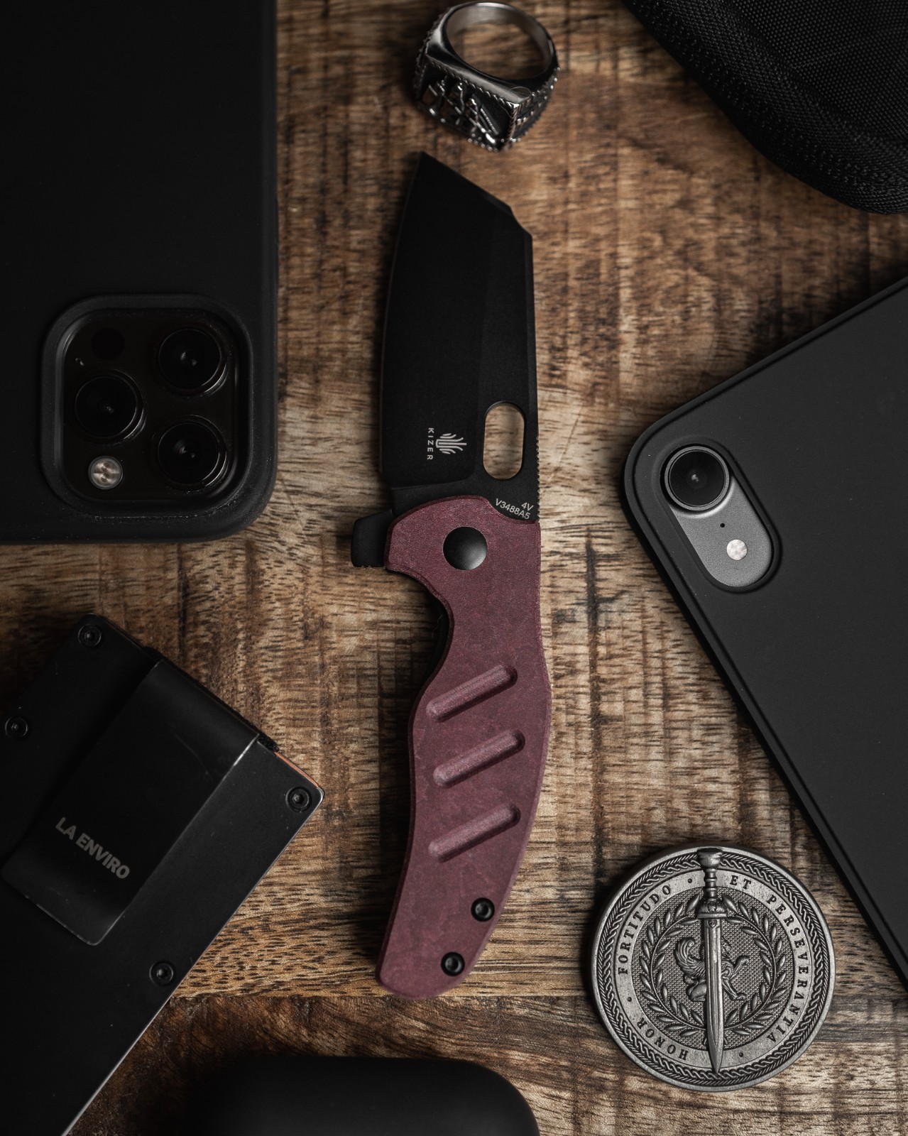 Kizer Mini Sheepdog C01C EDC Folding Pocket Knife 4V Blade Richlite Handle