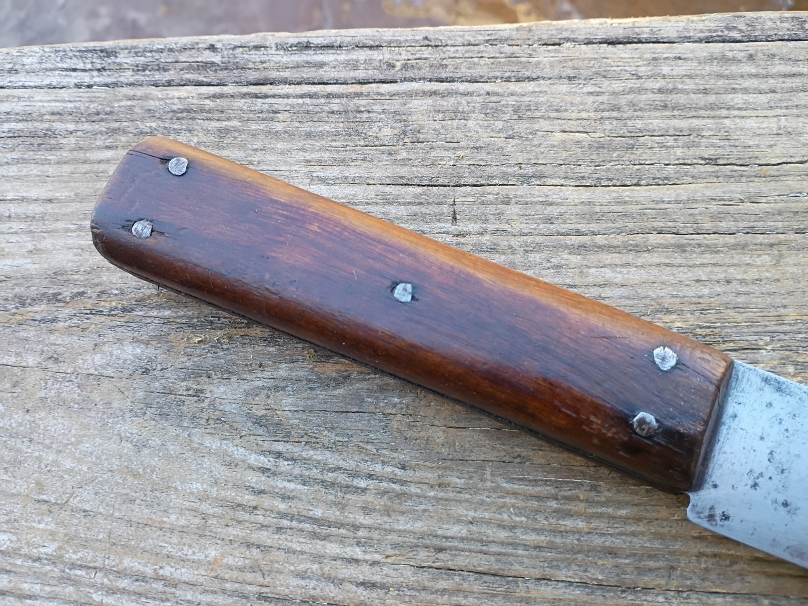 Huge Vintage Carbon Steel Butcher Knife 18″ Miller-Tooley 5 Pin