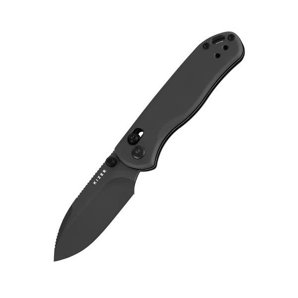 Kizer Drop Bear 2 Folding Knife Gray Alum Handle Nitro-V Plain Gray V3619.2KD2