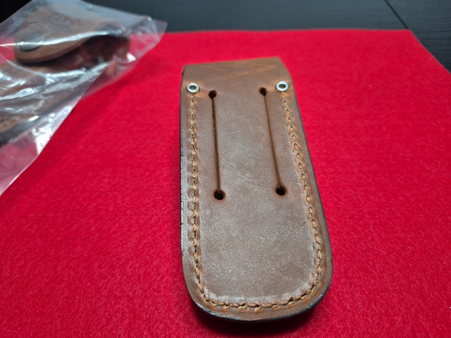 Case Trapper Brown Leather Sheath Case for Folding Pocket Knife XX USA 980