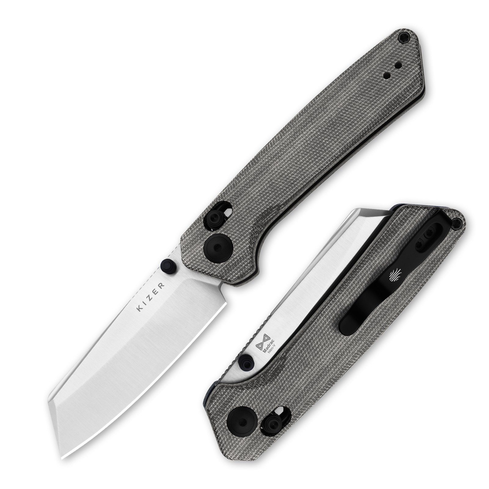 Kizer Madrac EDC Folding Pocket Knife Nitro-V Blade Micarta Handle V3693A3