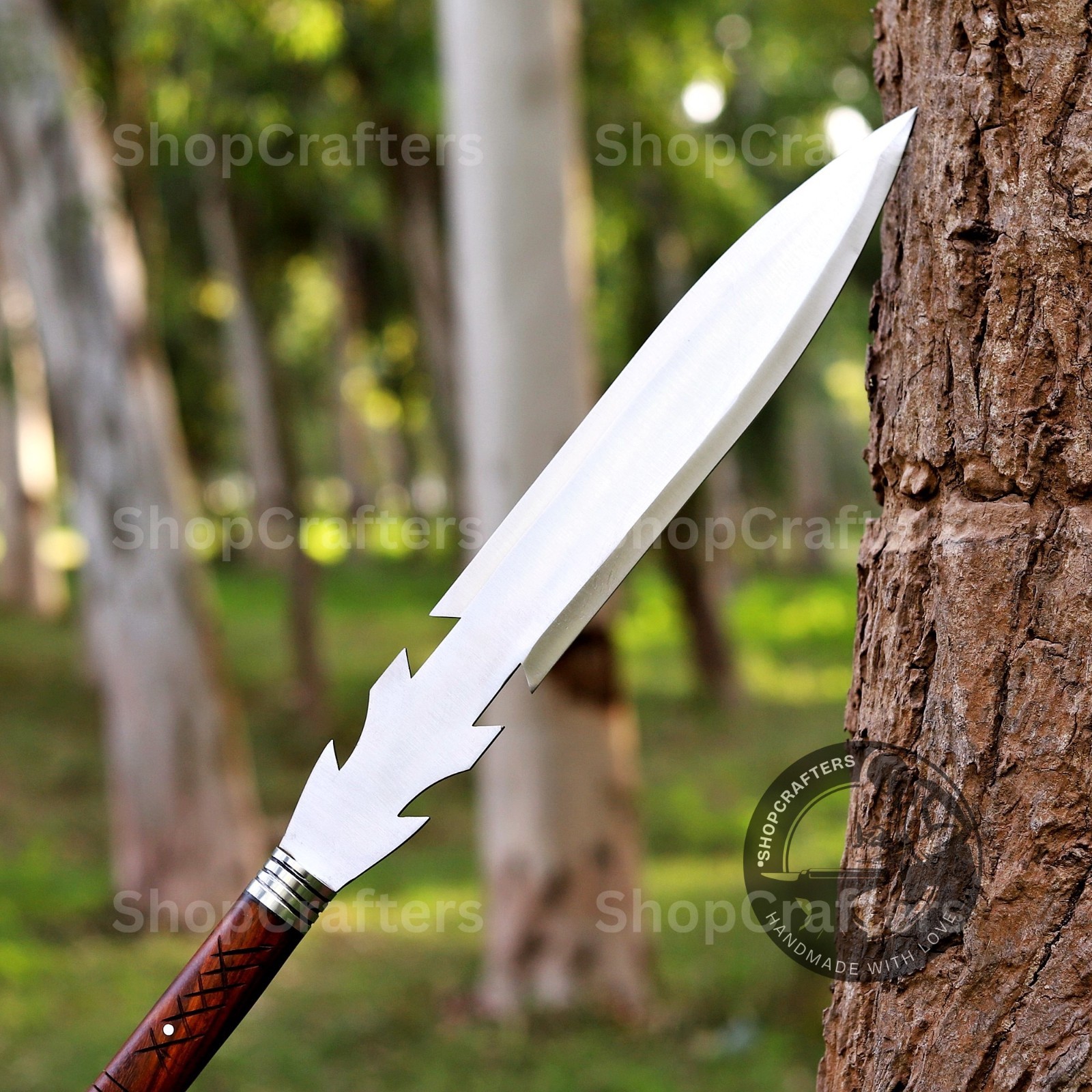Custom Handmade Carbon Steel Blade Tactical Viking Spear | Hunting Spear Camping
