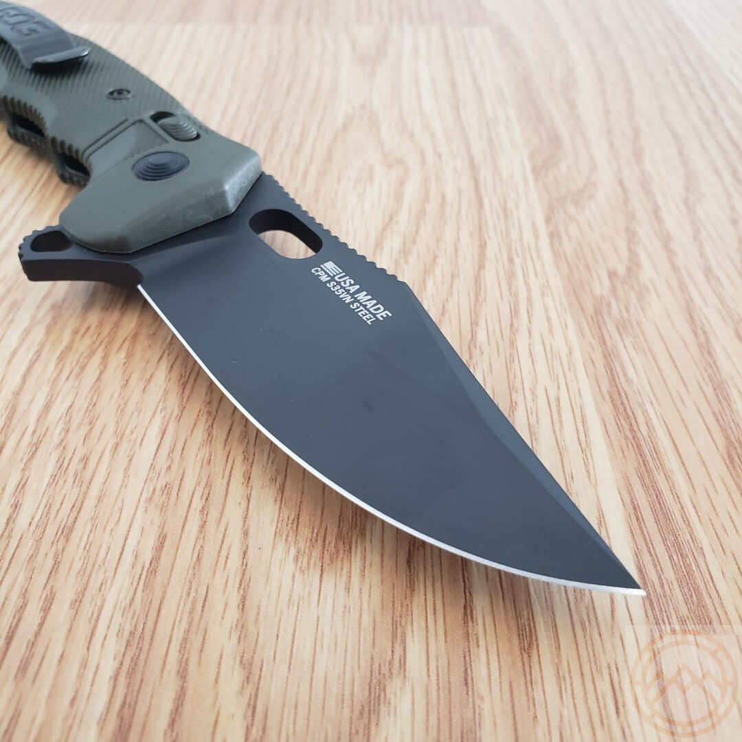 SOG SEAL XR Folding Knife 4″ S35VN Steel Clip Point Blade OD Green GRN Handle