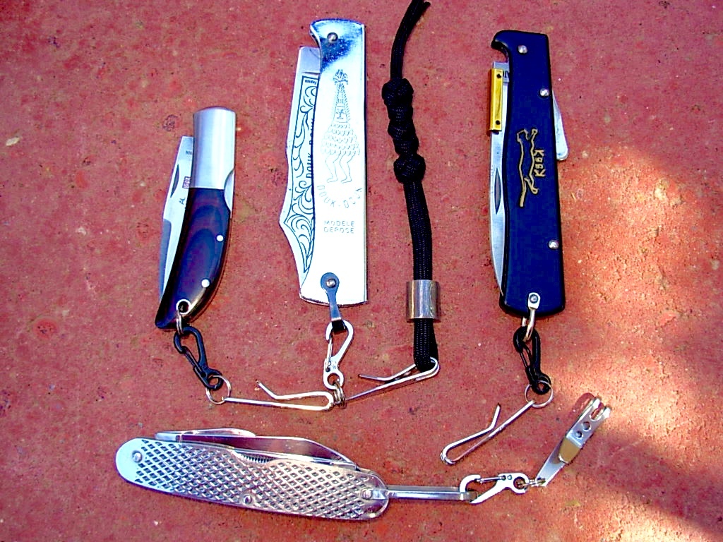 Two pack Knife lanyard bail pocket clip key ring Douk scout Mercator purse etc