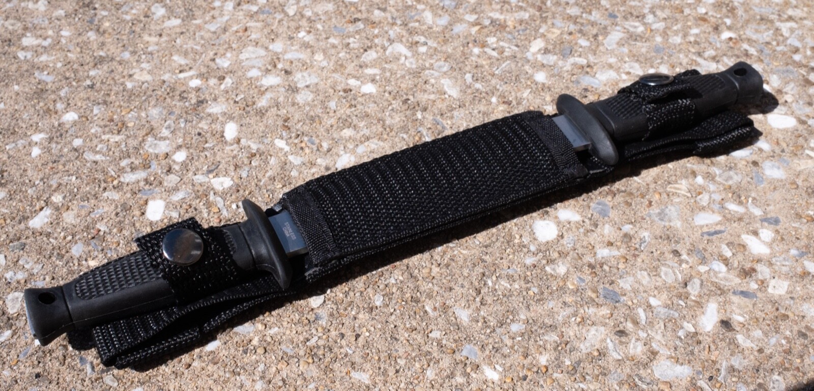 Double Edge Knife Spear Point Tactical Horizontal Carry Sheath Full Tang 7″