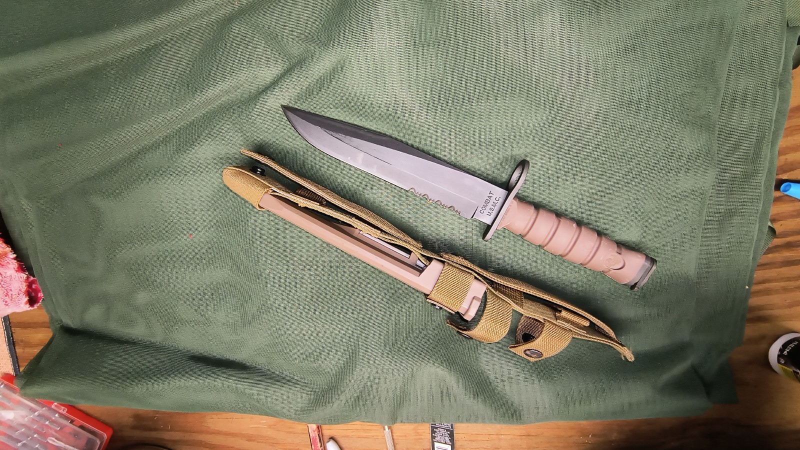 Vintage OKC3S OKC-3S Knife USMC Marine Corps Bayont Ontario Knife Co & Scabbard