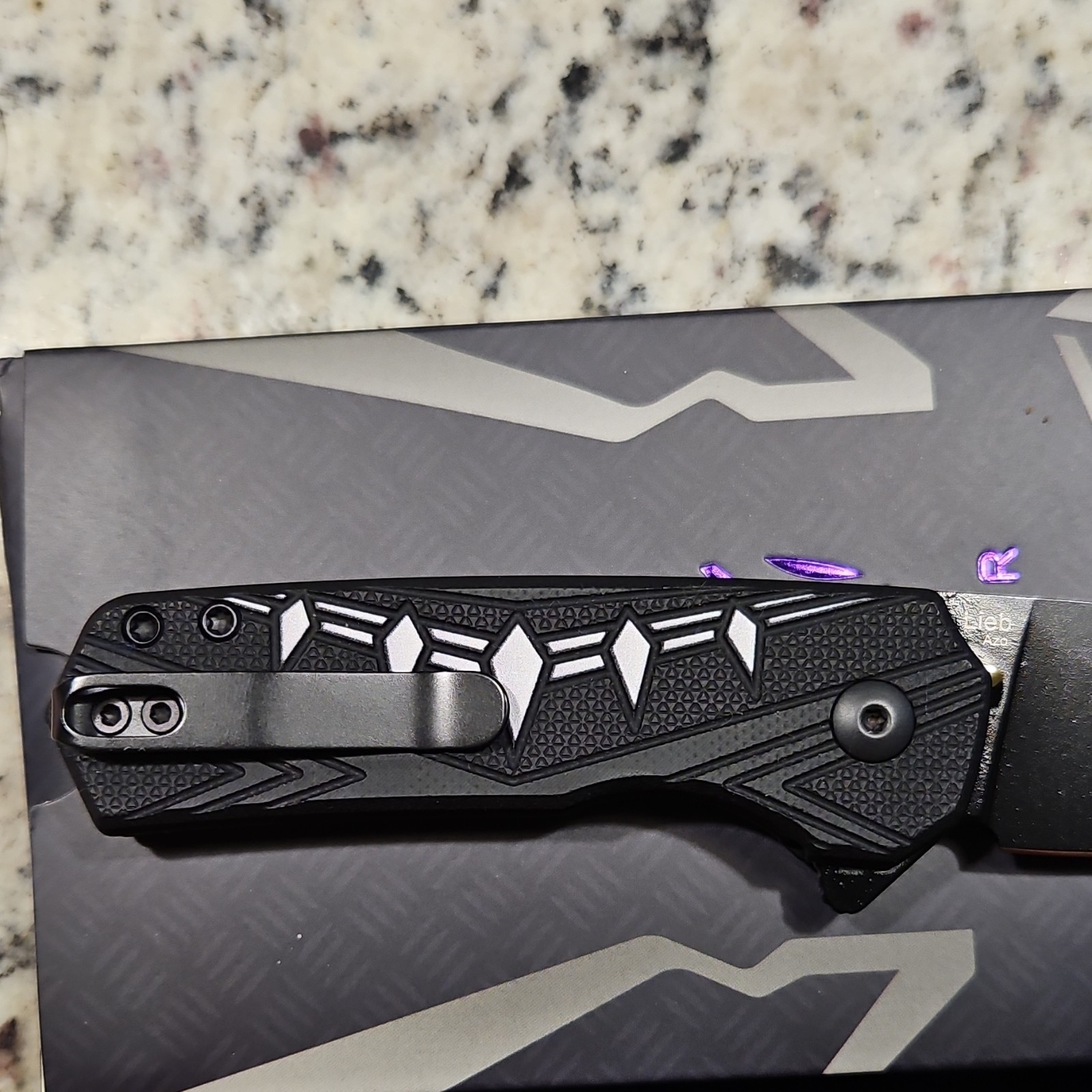 Kizer Lieb Black Panther Nitro-V Drop Point Plain Edge G10 Liner Lock