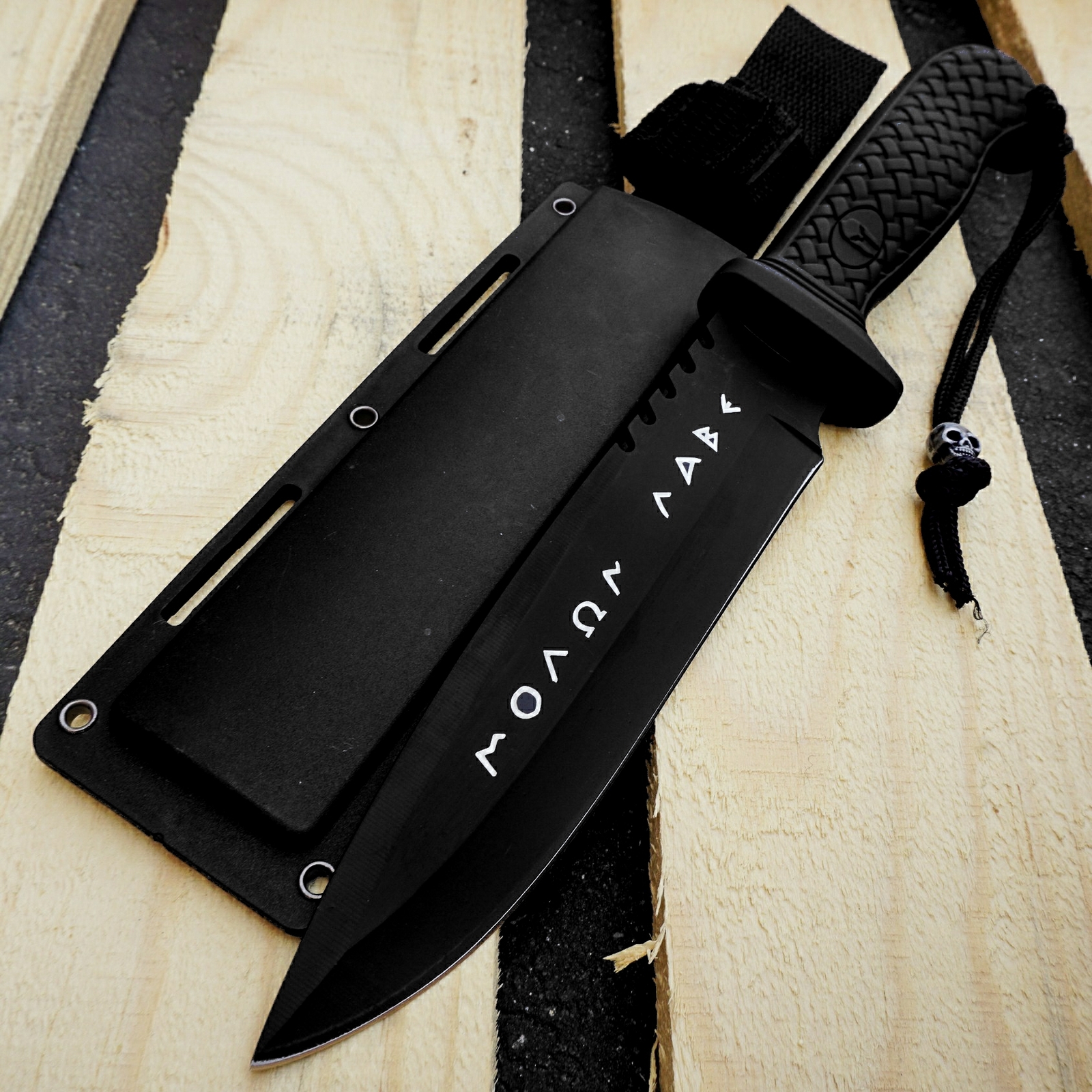 MOLON LABE Greek Warrior Tactical Fixed Blade Knife Razor Shar Stainless Steel
