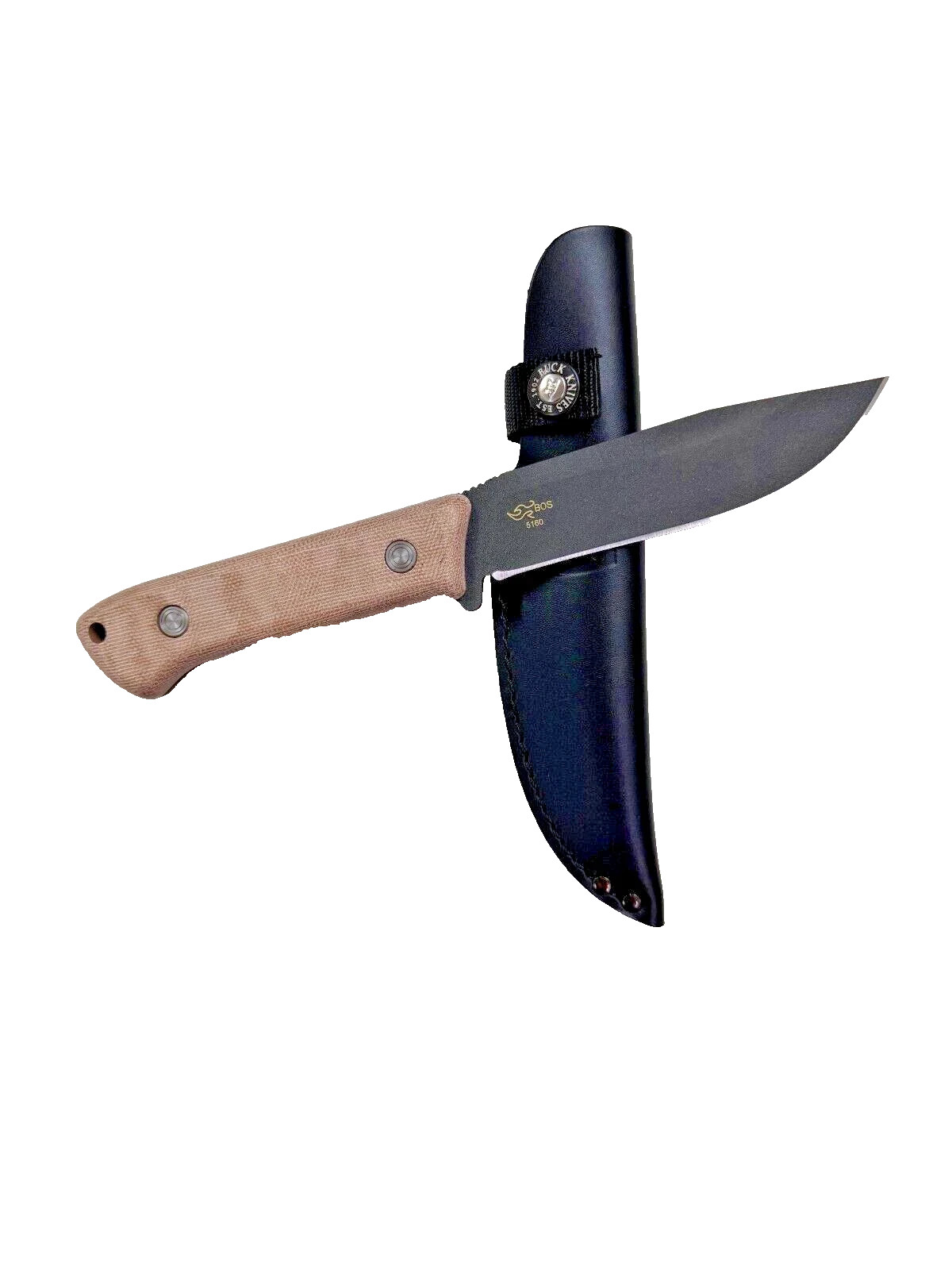 Buck 104 Compadre Camp Knife Fixed Drop Point Micarta Handle Sheath 0104BRS1-B