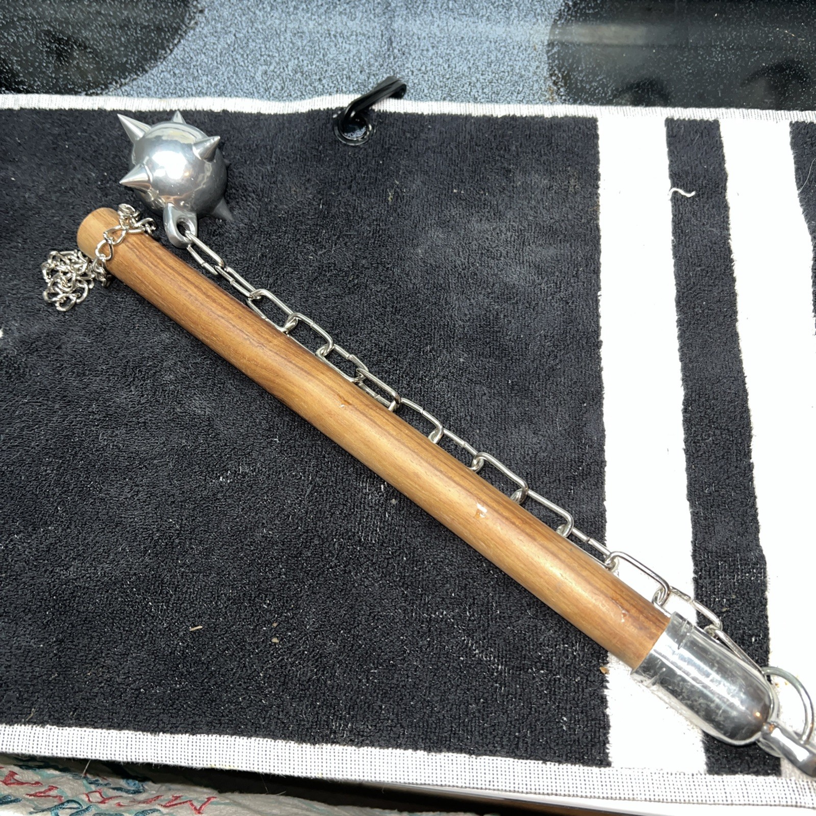 Medieval Mace with Chain & Wood Handle