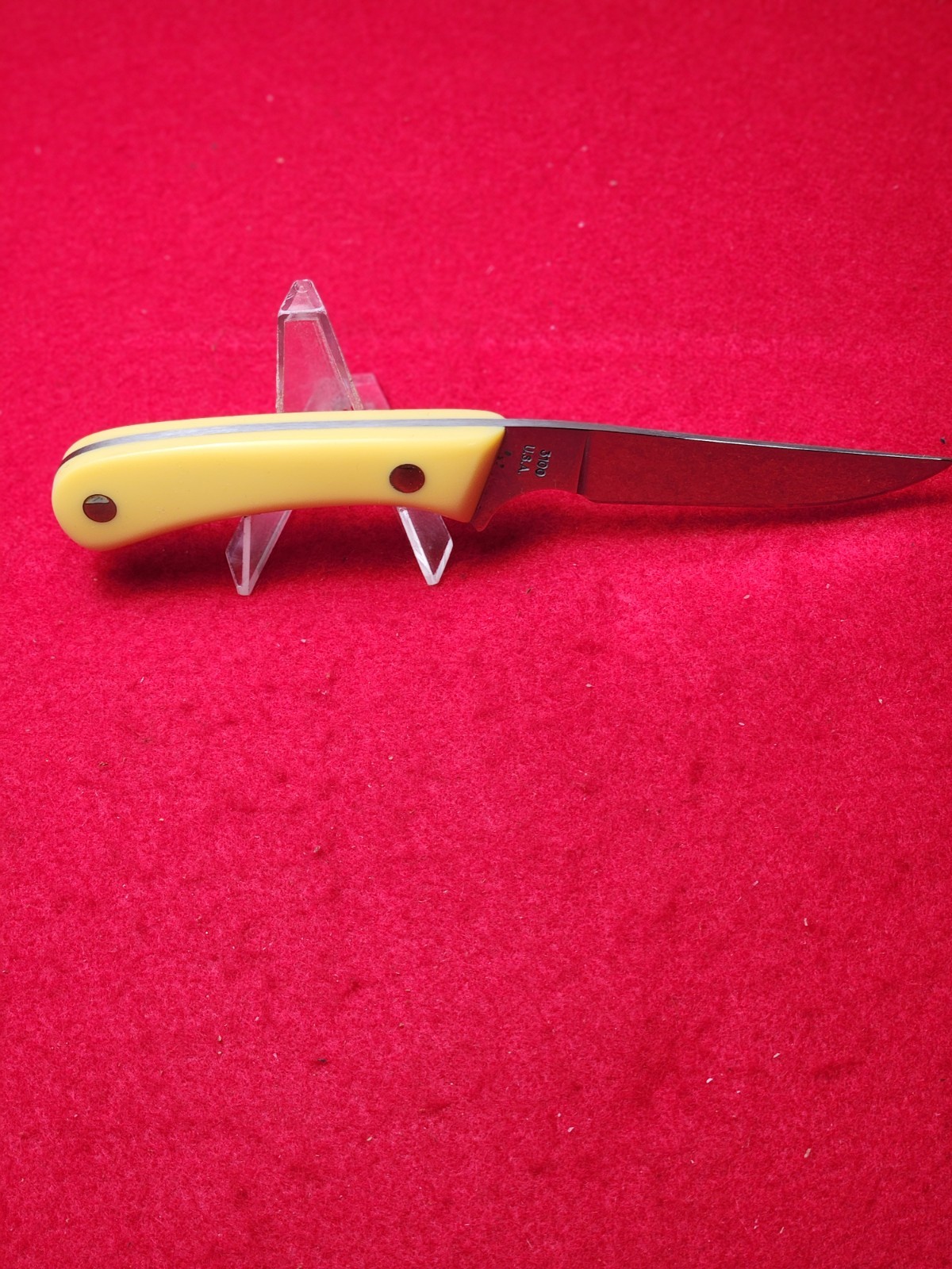 Moore Maker USA 3100 Hunting Knife Yellow Delrin Handles New in Box