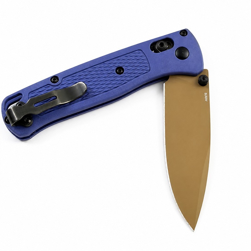 Benchmade Bugout 535FE-05 Crater Blue Grivory Handle S30V Blade Folding Knife