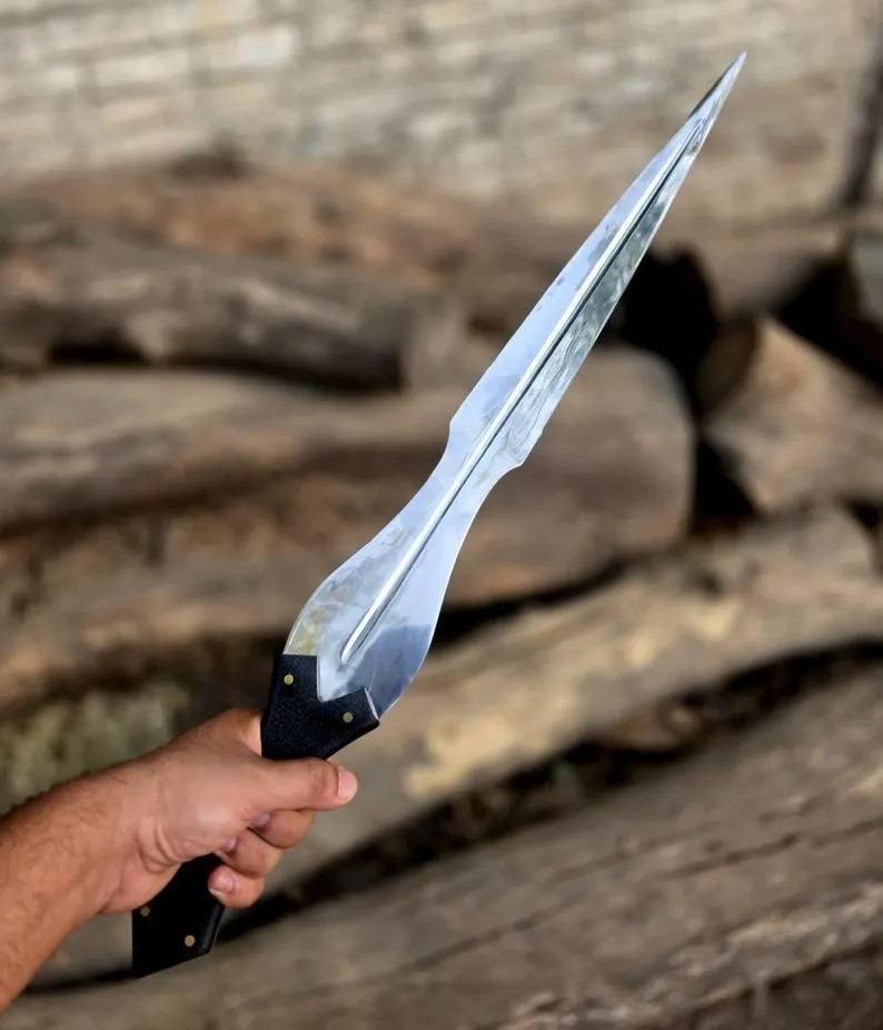 Achilles Greek Sword Replica, 26-Inch, 1095 Steel with Blood Grooves, Micarta