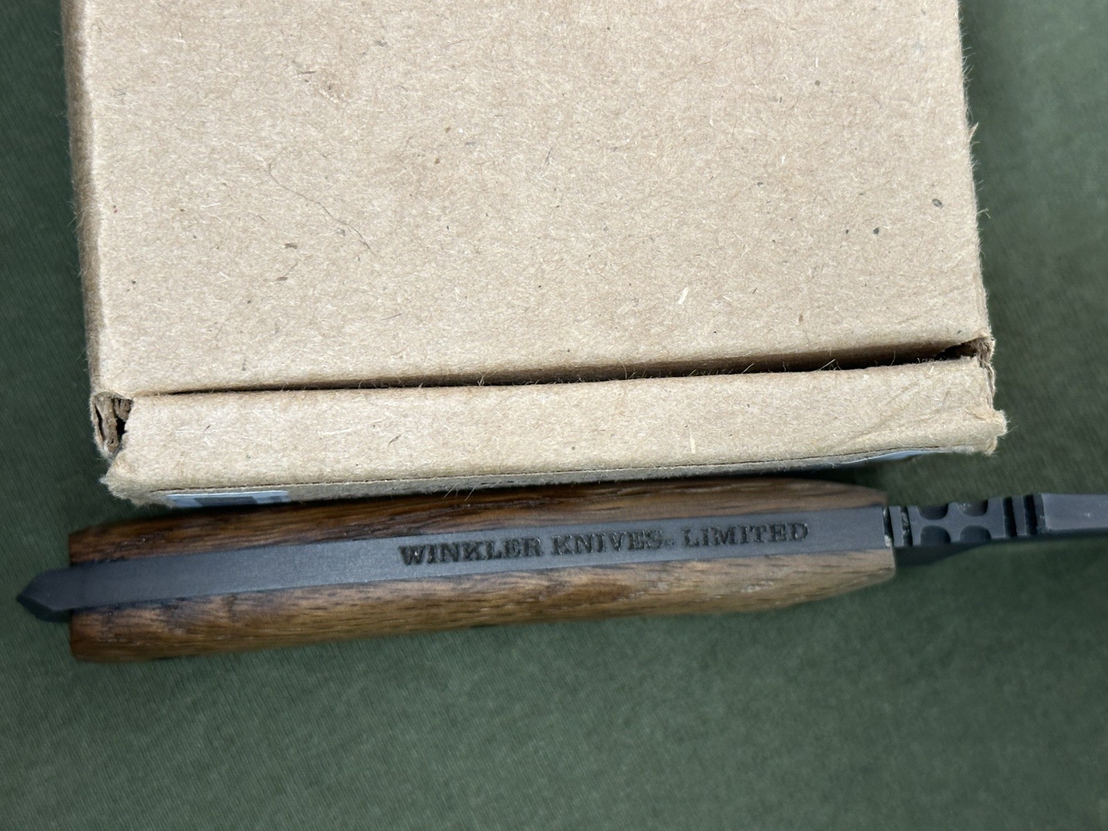 Winkler Knives Limited Edition Blue Ridge Crusher Knife with White Oak Scales