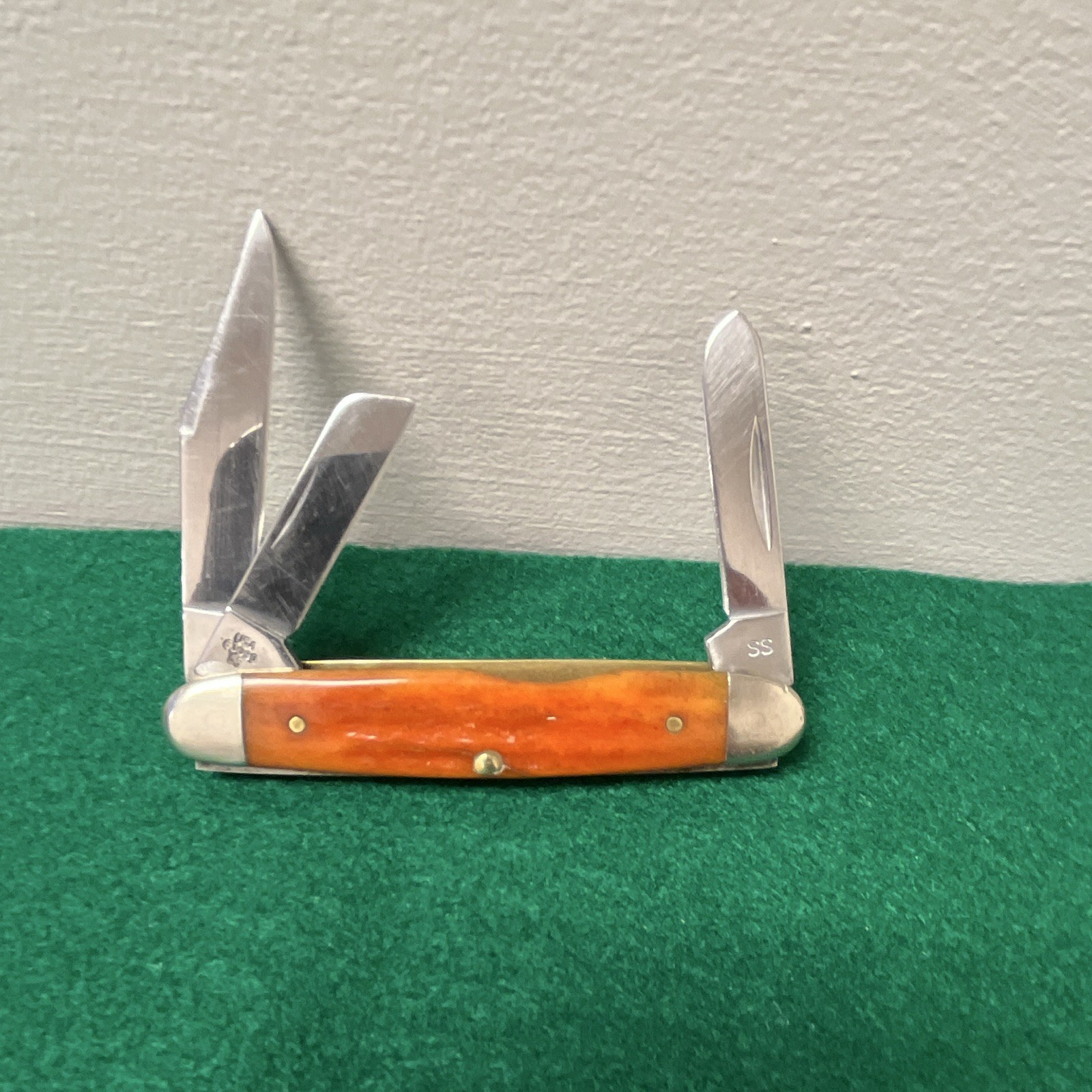RARE CASE XX 63090 SS Harvest Orange 3 Blade great User