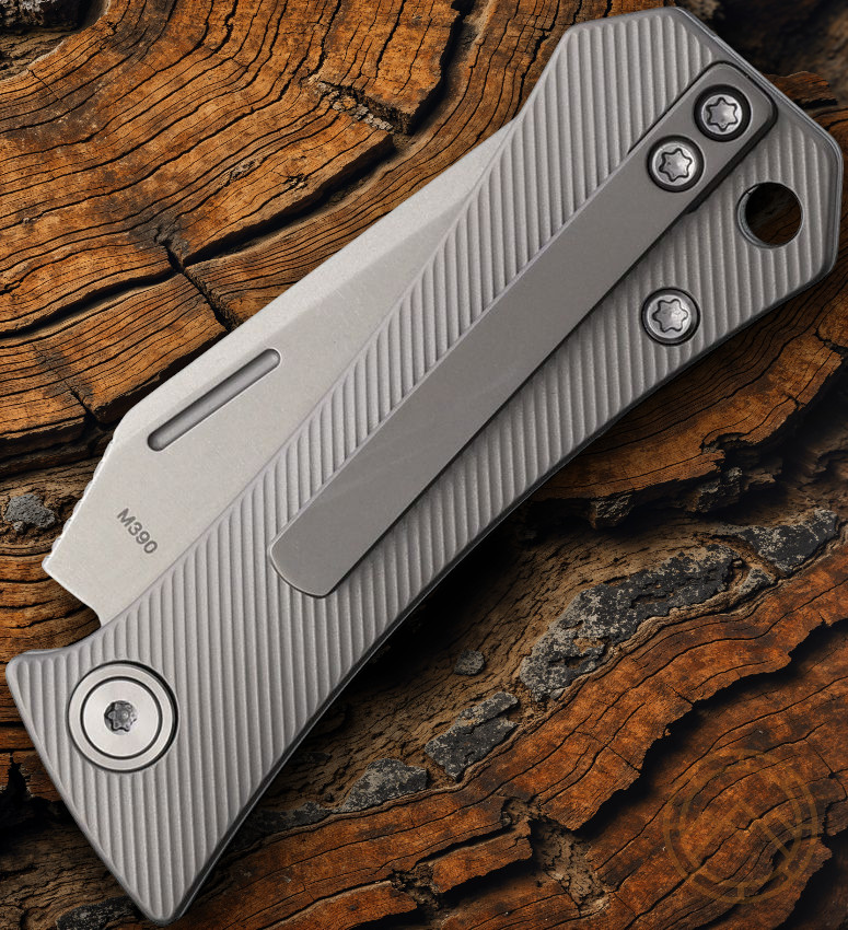 Auxiliary Manufacturing Folding Knife 2.13″ M390 Steel Blade Titanium Handle
