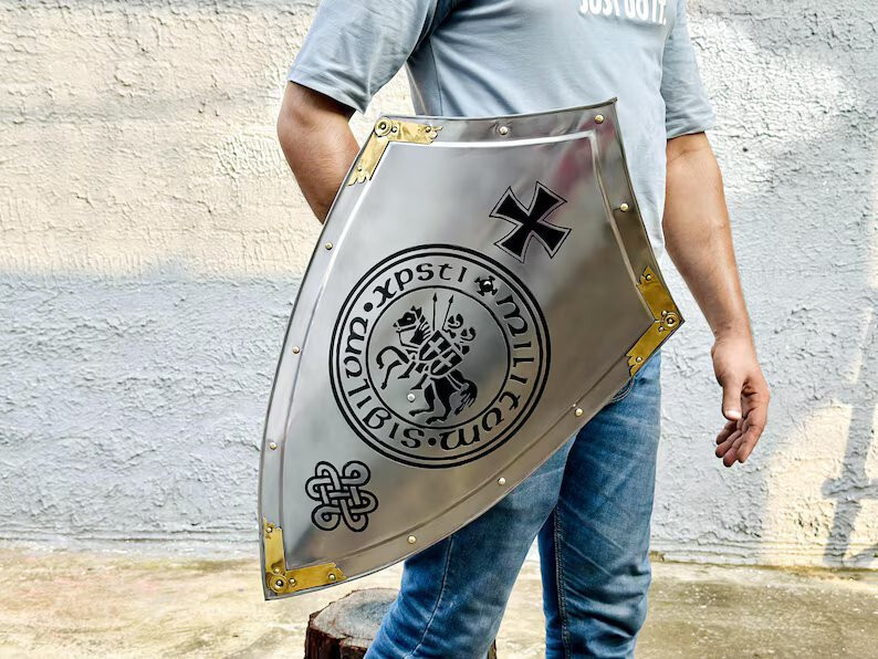 Templar Knight King Shield Replica Ideal Christmas Gift for Boys and Collectors
