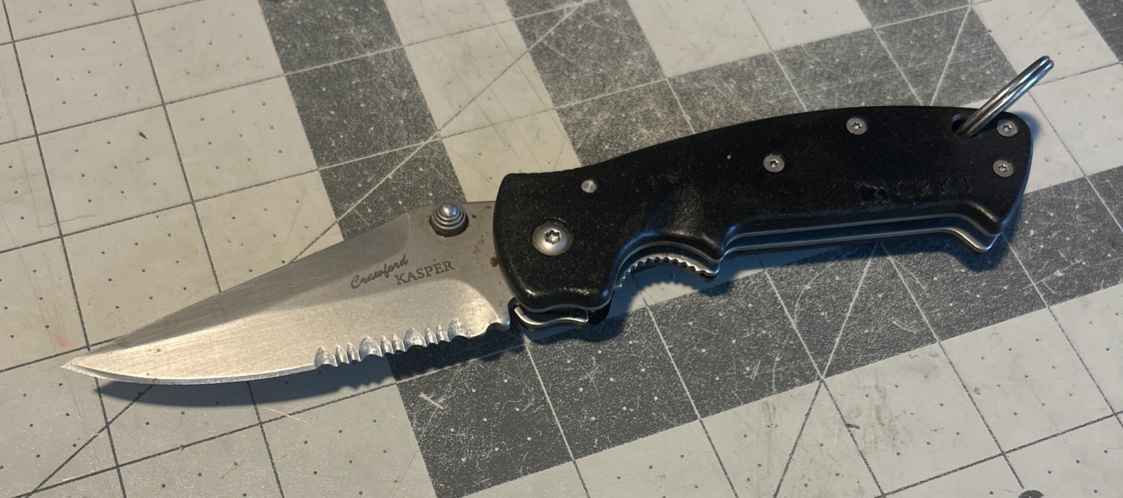 CRKT 6782 Crawford Kasper Combo Blade Liner-Lock Folding Pocket Knife