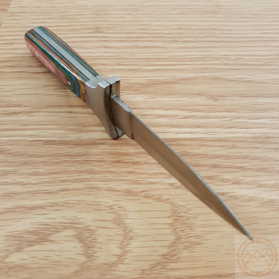 Slim Boot Fixed Knife 3″ Double Edge Stainless Steel Dagger Blade Wood Handle