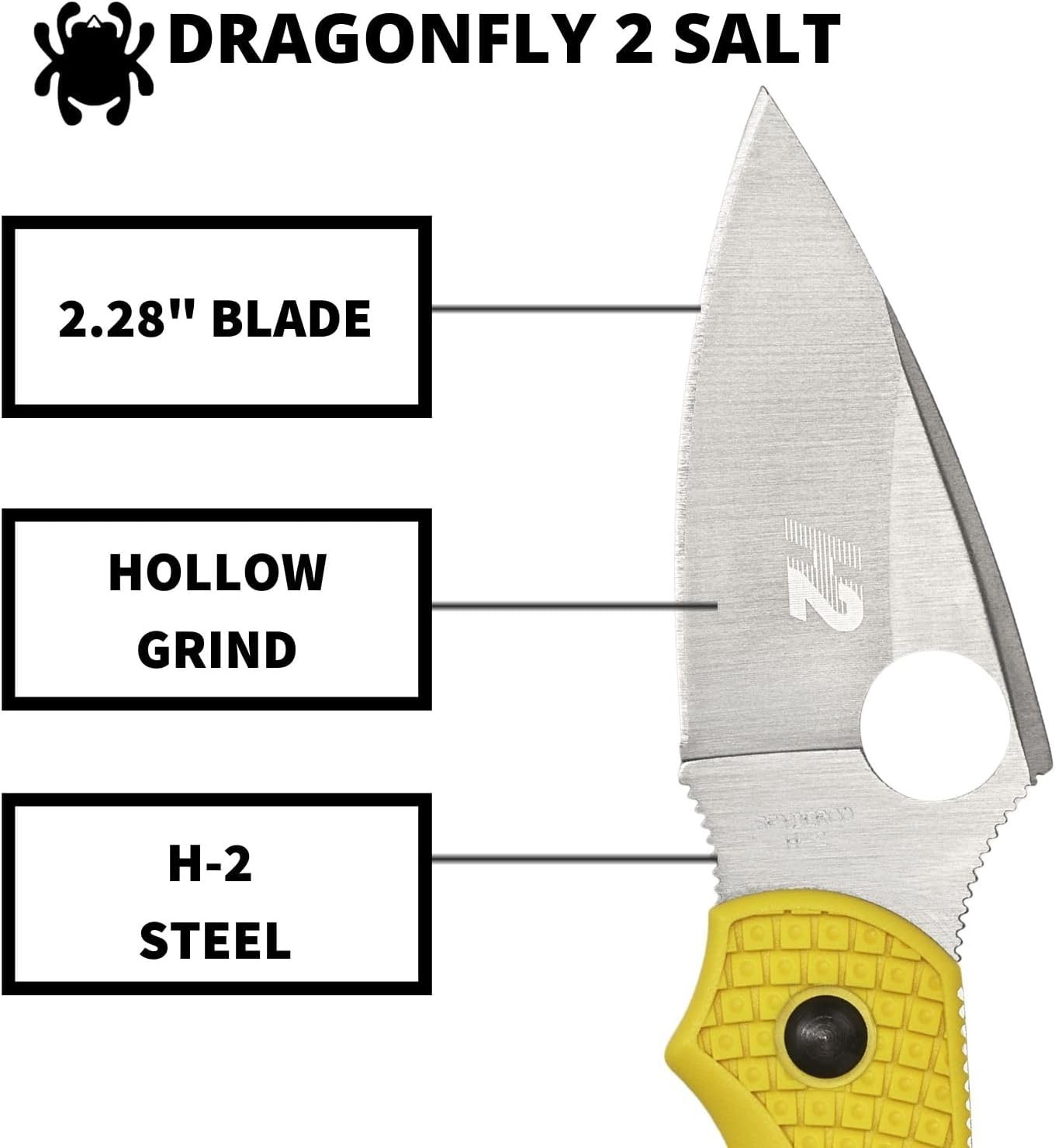Spyderco Dragonfly 2 Lightweight Salt Folding Knife – Yellow Free-Shipping