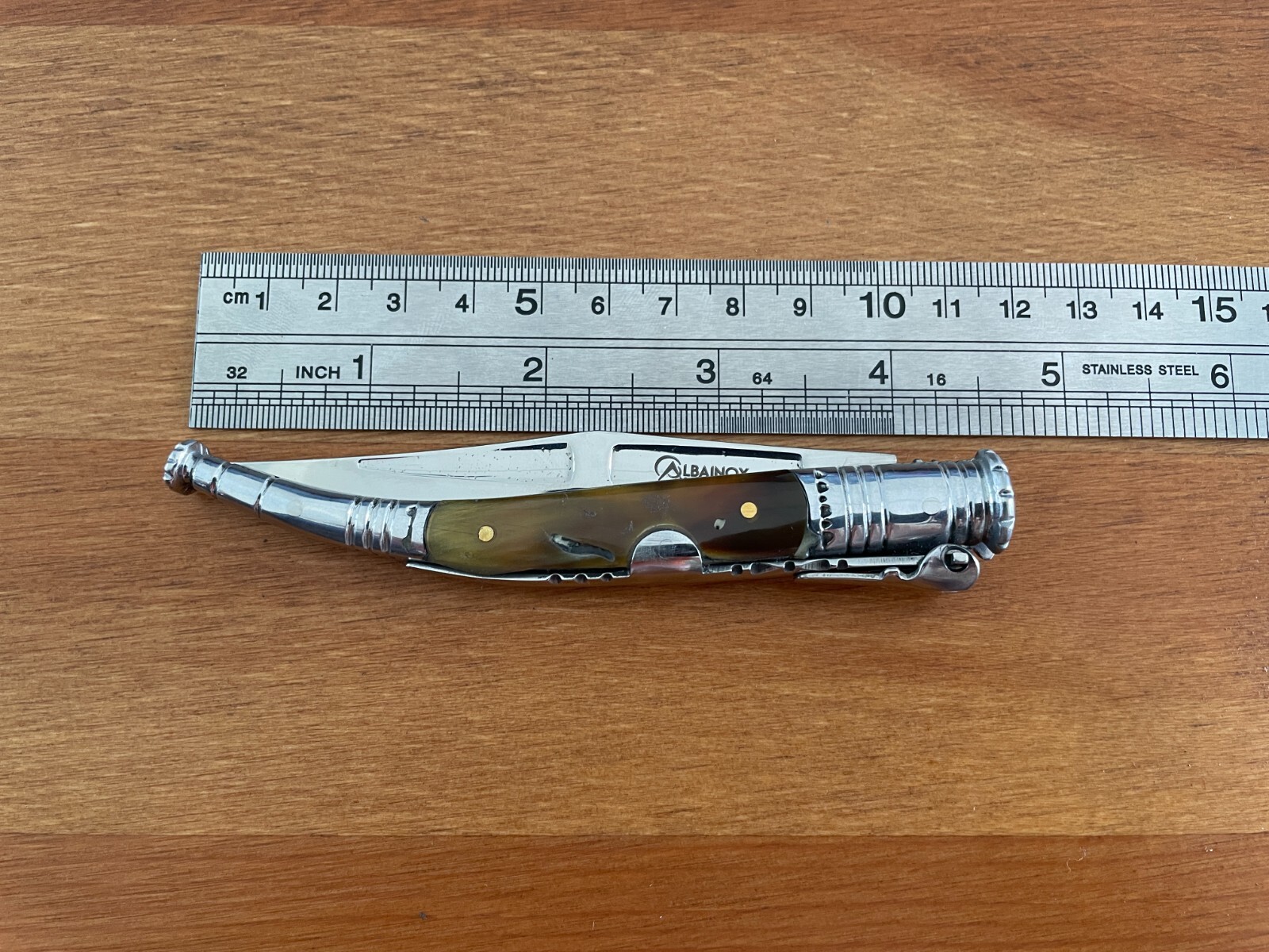 3.34” Spanish Navaja Serrana Folding Pocket Knife Bullhorn Handle – US Seller