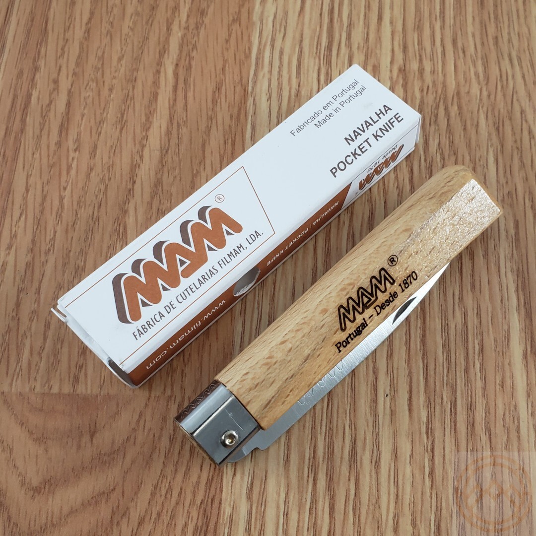 MAM Medium Folder Folding Knife 3.25″ Stainless Steel Blade Beechwood Handle