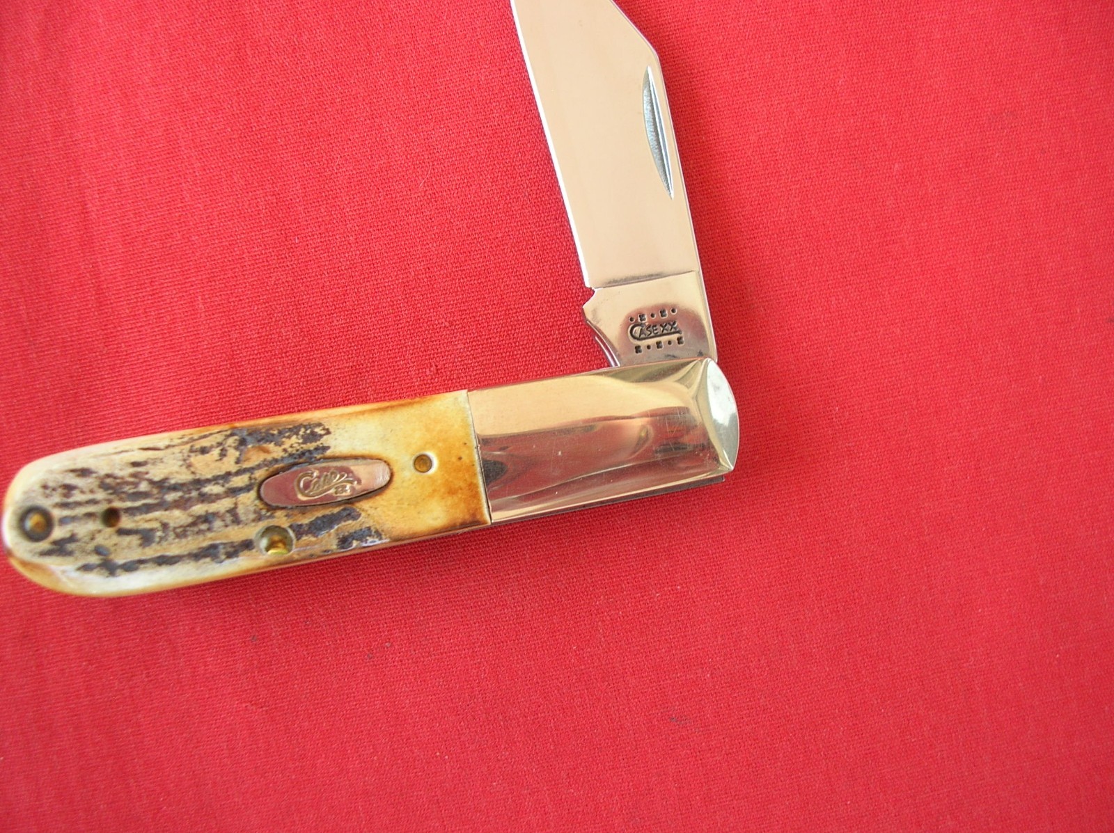 CASE XX 52009 1/2 2 BLADE BARLOW WITH SHIELD STAG HANDLES 2000 KNIFEJ
