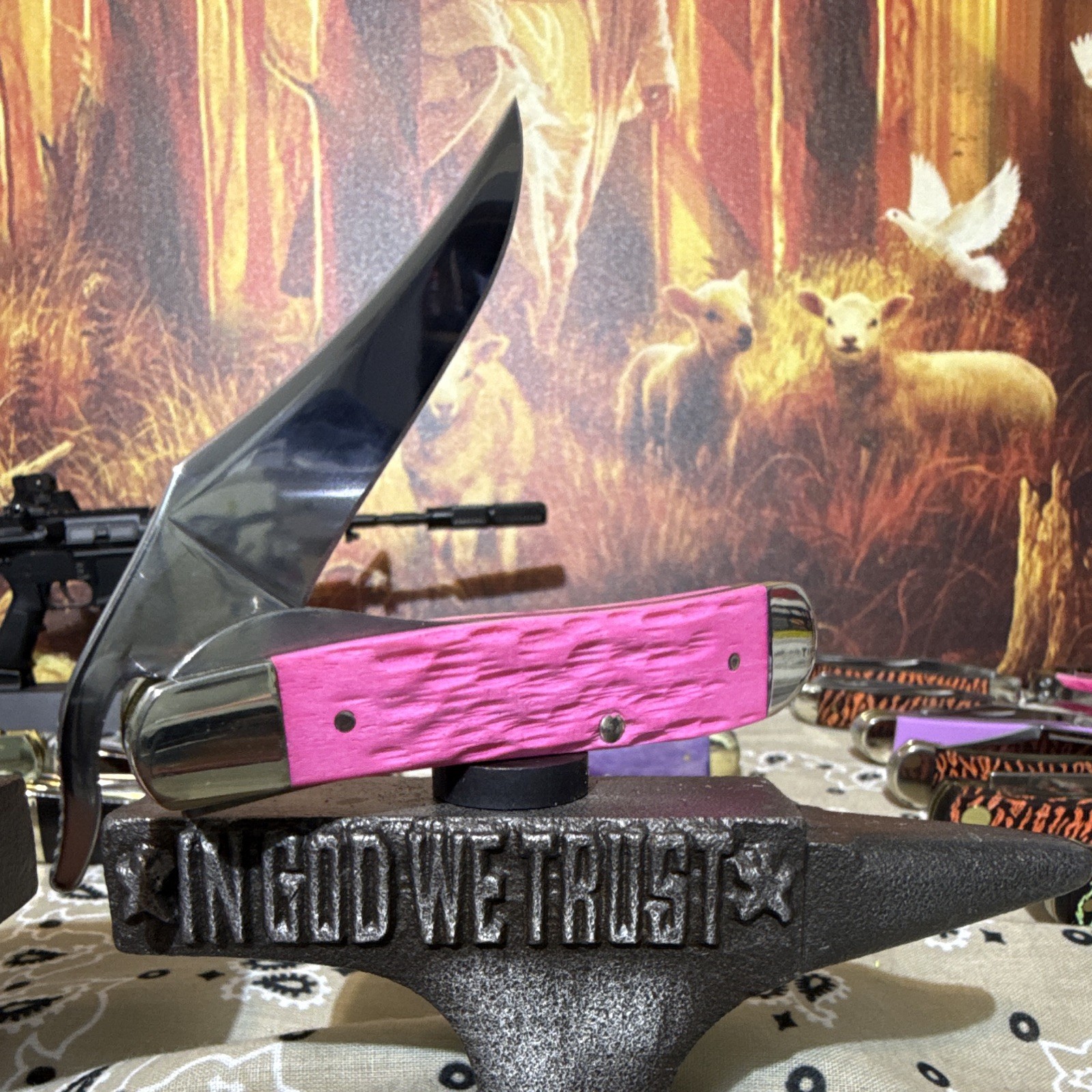 Case XX Woot Custom “Madam Case” Pink Peach Seed Jig Russlock