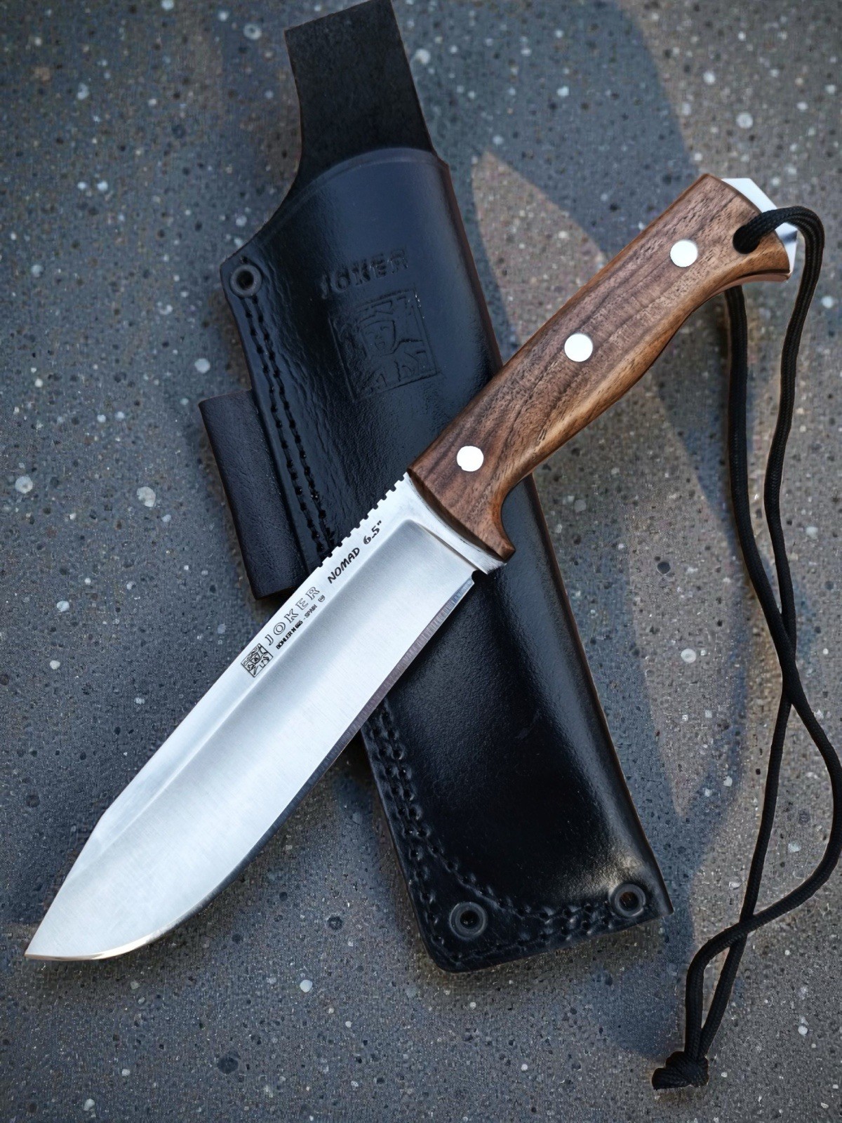 Joker Nomad Fixed Knife 6.5″ Bohler N695 Steel Full Blade Walnut Wood Handle
