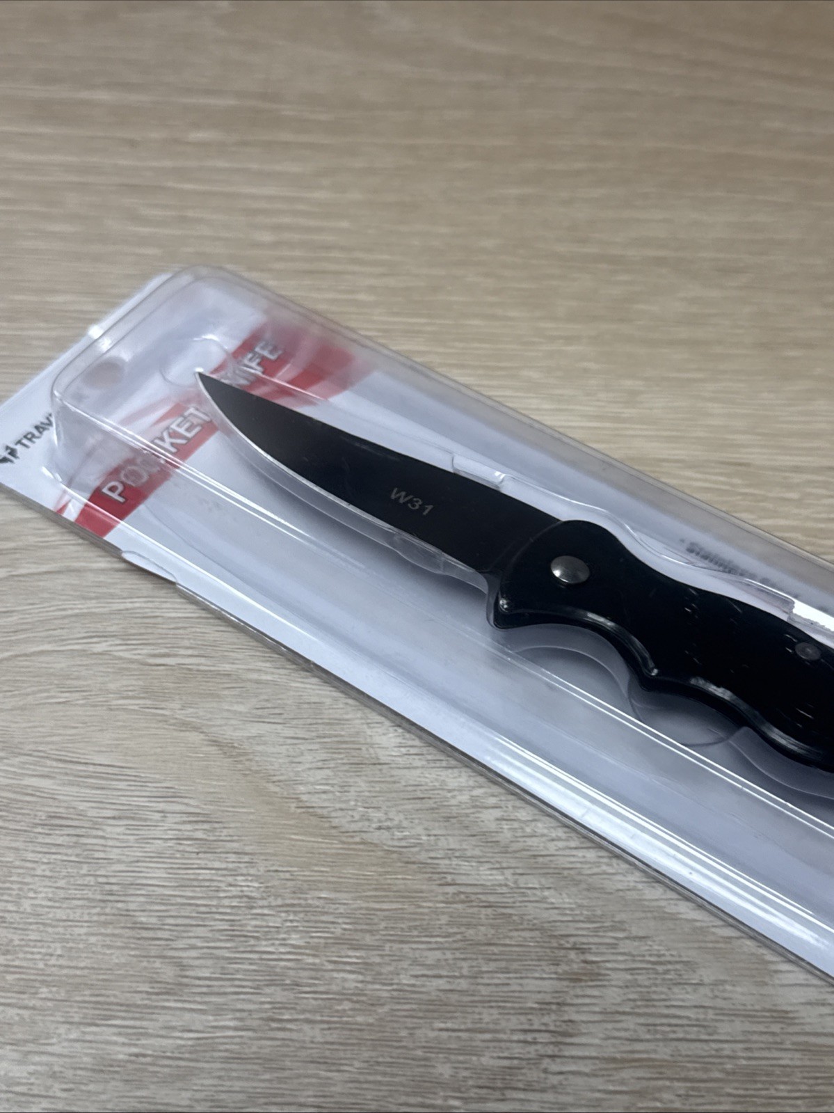 Pocket Knife w/ Belt Clip Tactical Folding Knife Black Stainless Steel NEW