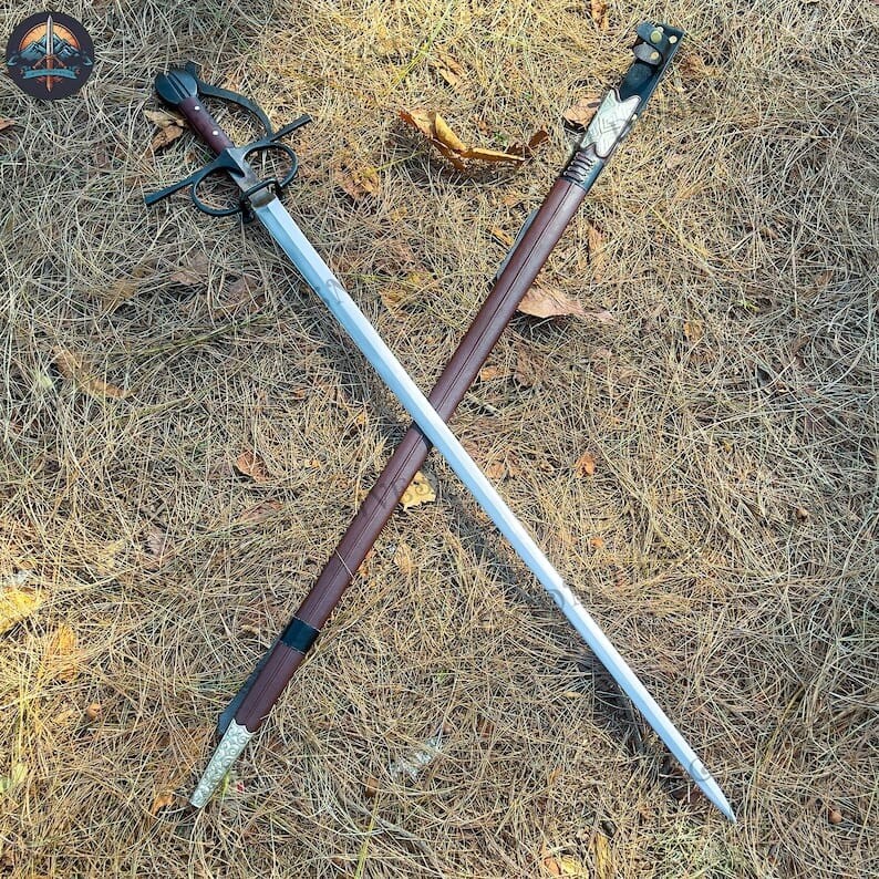 Custom Handmade Carbon Steel Exquisite Long Blade Sword| Hunting Sword Camping