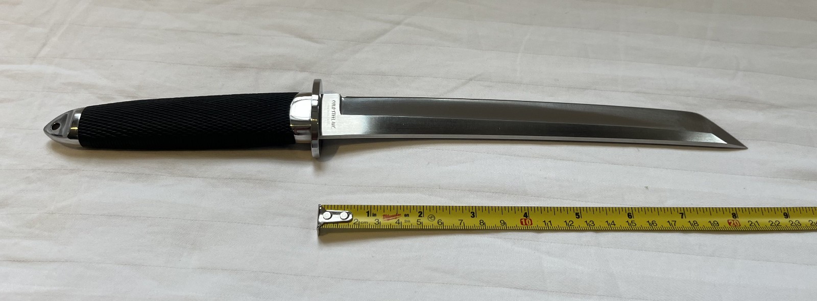 Cold Steel Knife, Japan 80s Magnum Tanto IX 9″ Blade, Leather Sheath Beautiful
