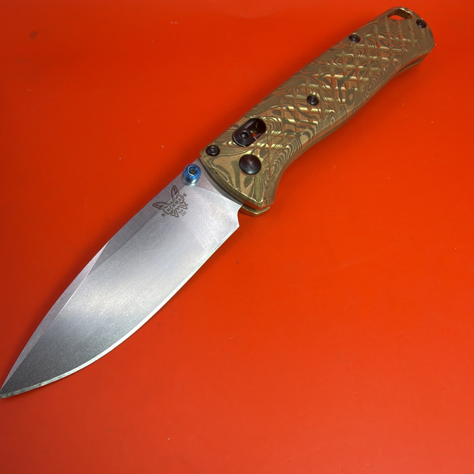 Benchmade Bugout Custom 535 CPM-S30V Steel 3.24 Blade MetonBoss Brass Scales
