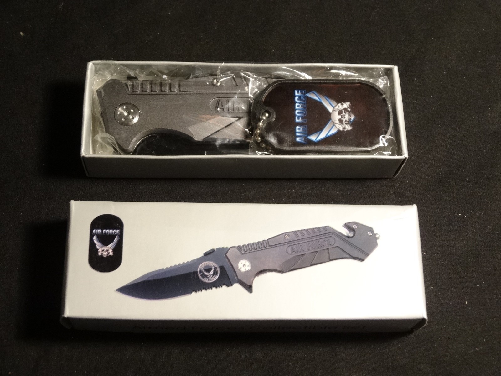 United States Air Force YC-501AF Tactical Folding Knife With Dog Tag