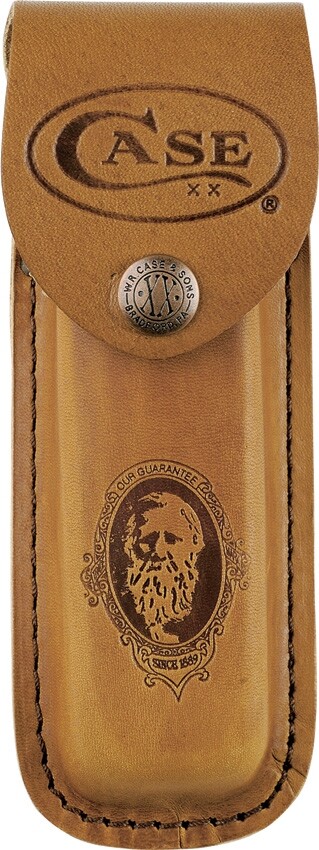 Case XX Large Job Case Sheath Brown Leather Construction Fits Folding Knife