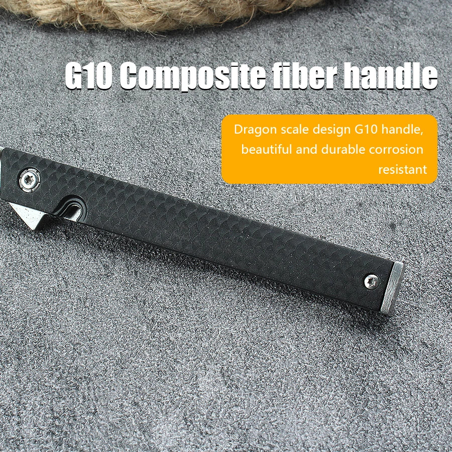 M390 Composite Fiber Jack Knives Tanto Flip Composite Fiber Handle Pocket -US-1X