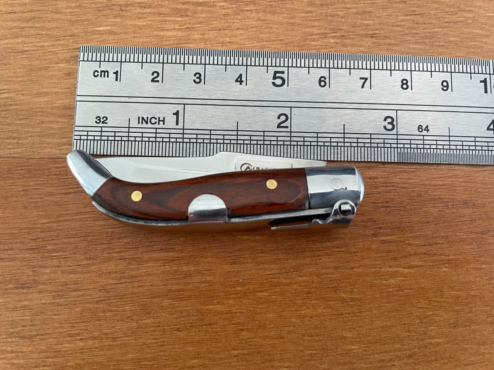 2” Spanish Navaja Teja Albacete Pocket Knife Red Stamina Wood Scales – US Seller