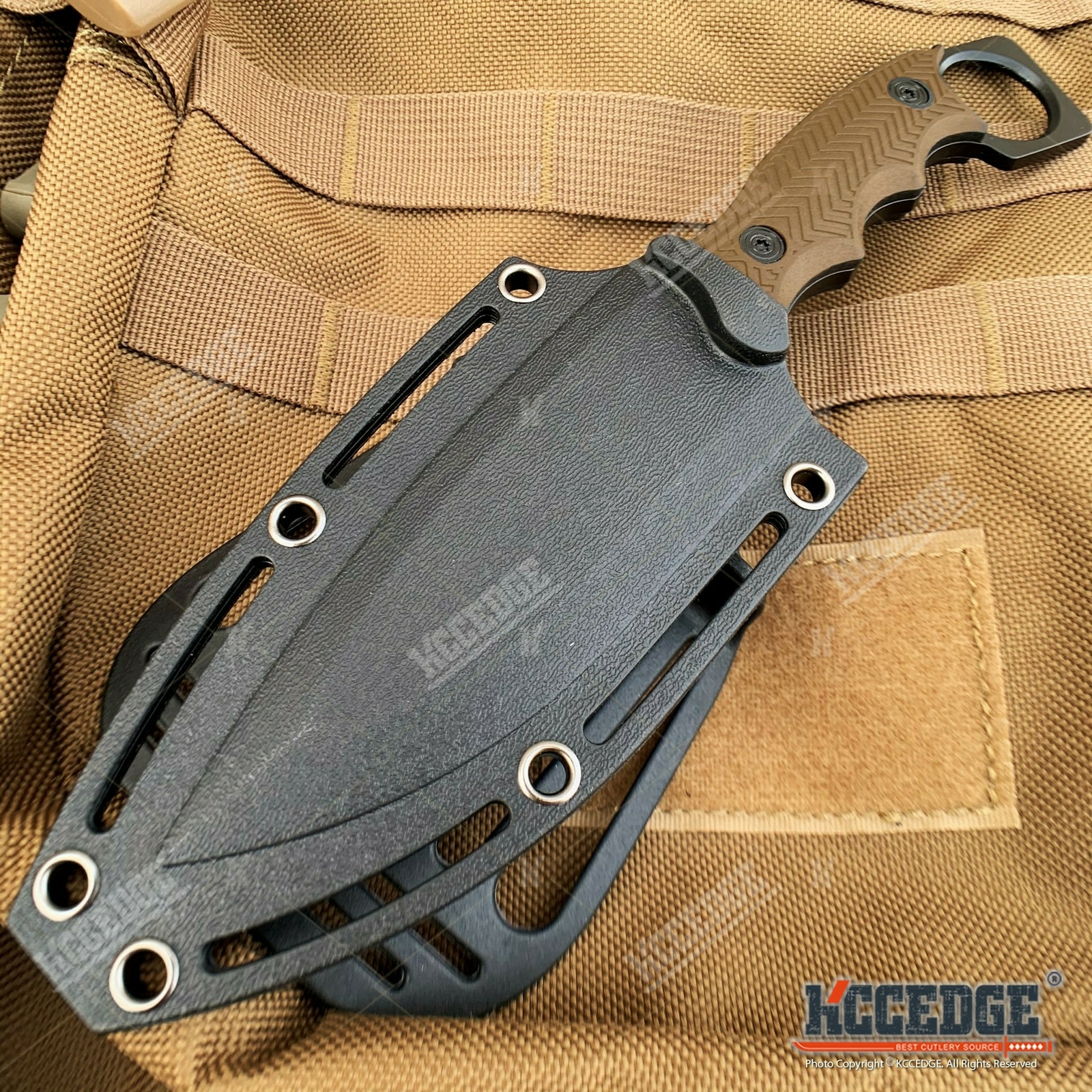 9″ FULL TANG FIXED BLADE KNIFE Kydex Sheath Hunting Knife Drop Point Blade