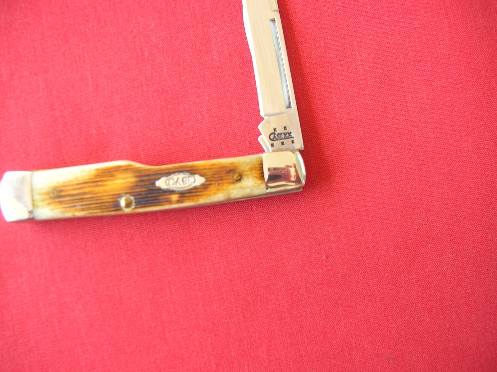 CASE XX 6215 GUNSTOCK BROWN ANTIQUE BARN WOOD BONE HANDLES 2005 KNIFE J