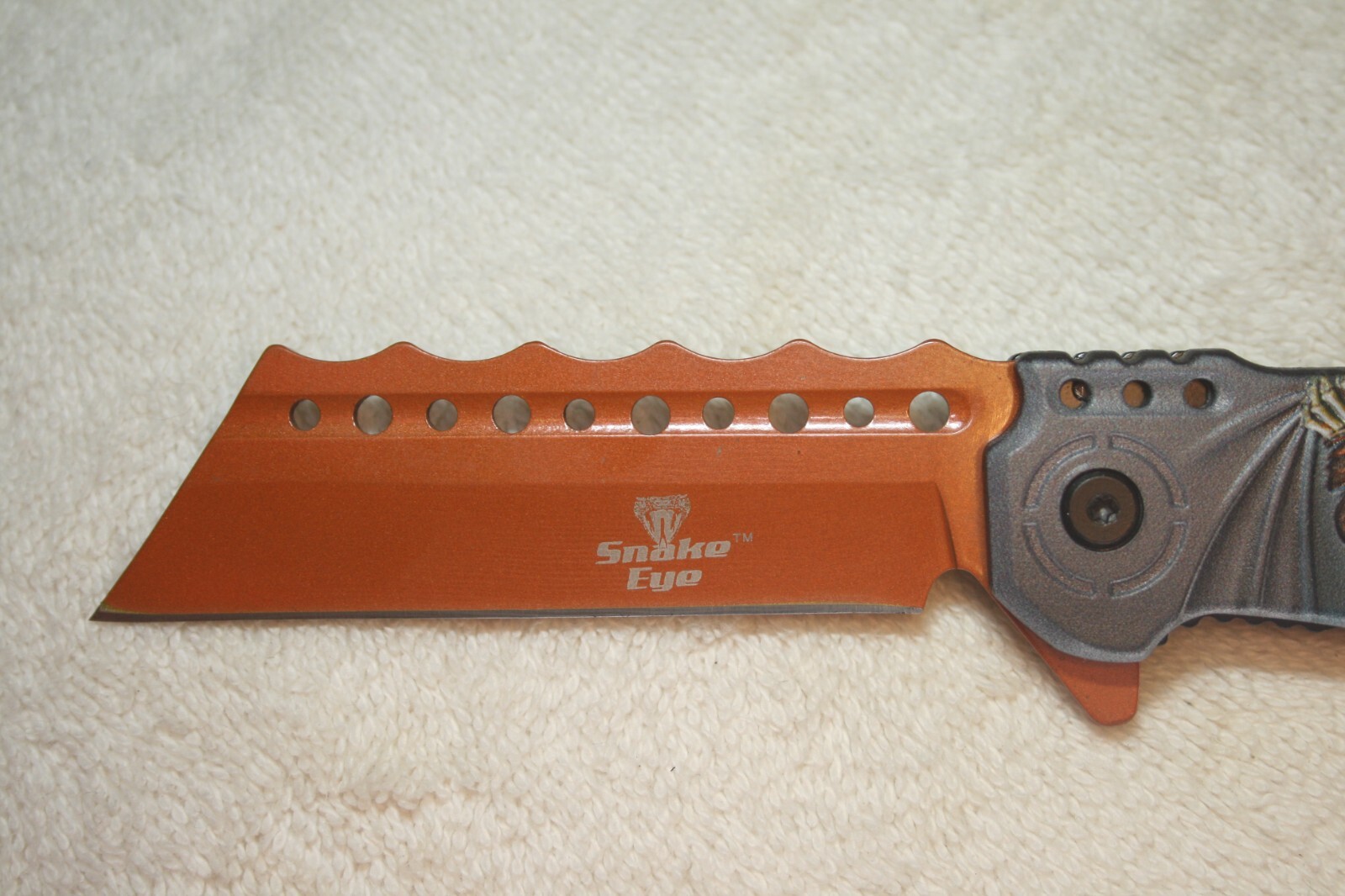 🔥8 1/2″ COPPER & GRAY SKELETON 💀 LOCKING E-Z OPEN Spring Assisted Pocket Knife