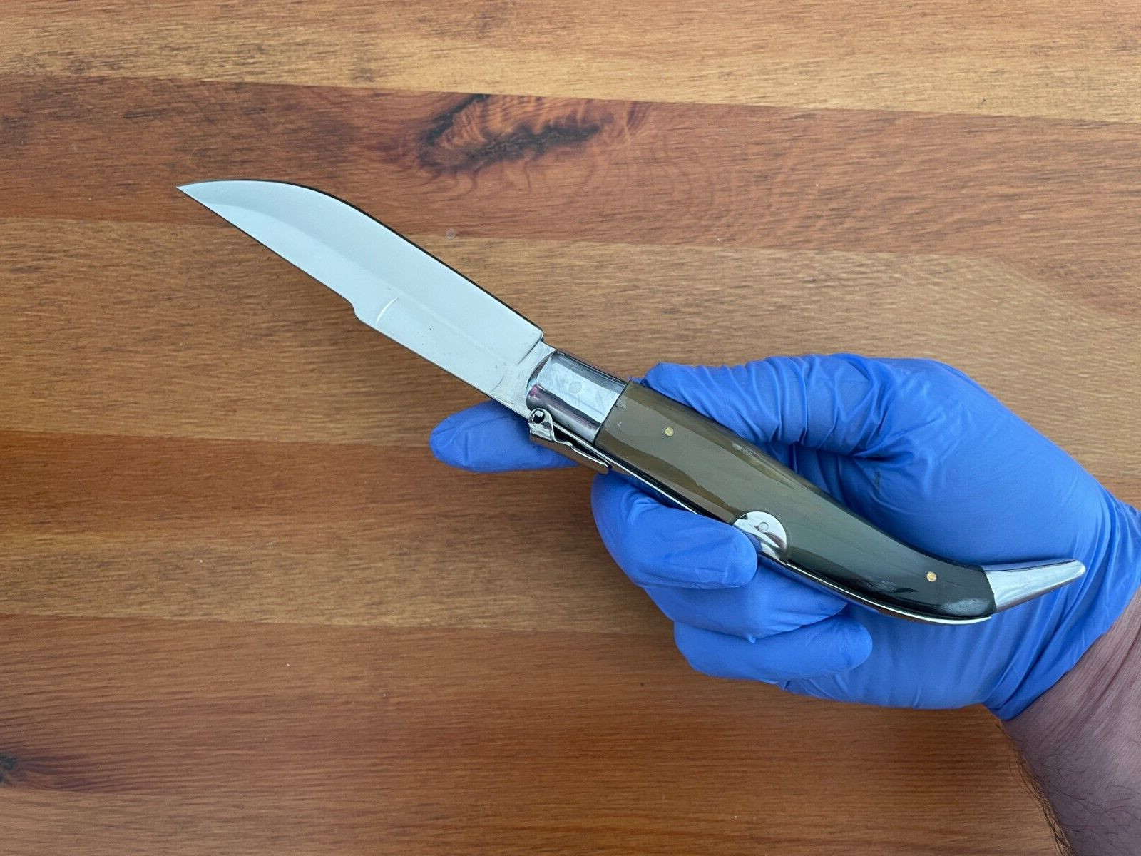 4.3″ Spanish Navaja Teja Pocket Knife Real Bull Horn Scales – USA Seller