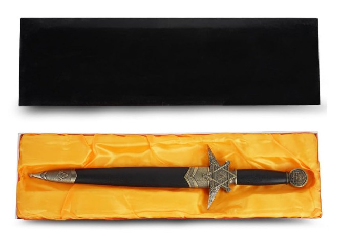 Masonic Dagger Symbolic Masonry Collector’s Blade Compass Gift Rare Decorative