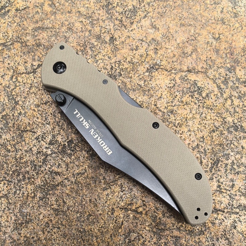 Broken Skull Lock Back CTS XHP Desert G10 Handle Pocket Folding Edc