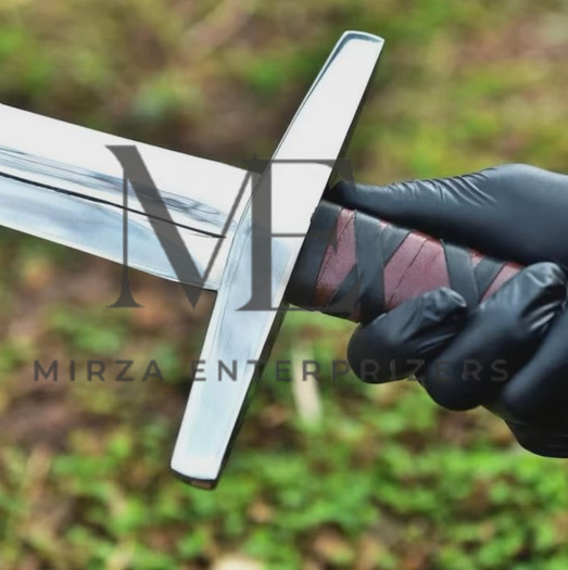 CUSTOM HANDMADE MEDIEVAL LONG SWORD WITH LEATHER SHEATH | USA TAX PAID