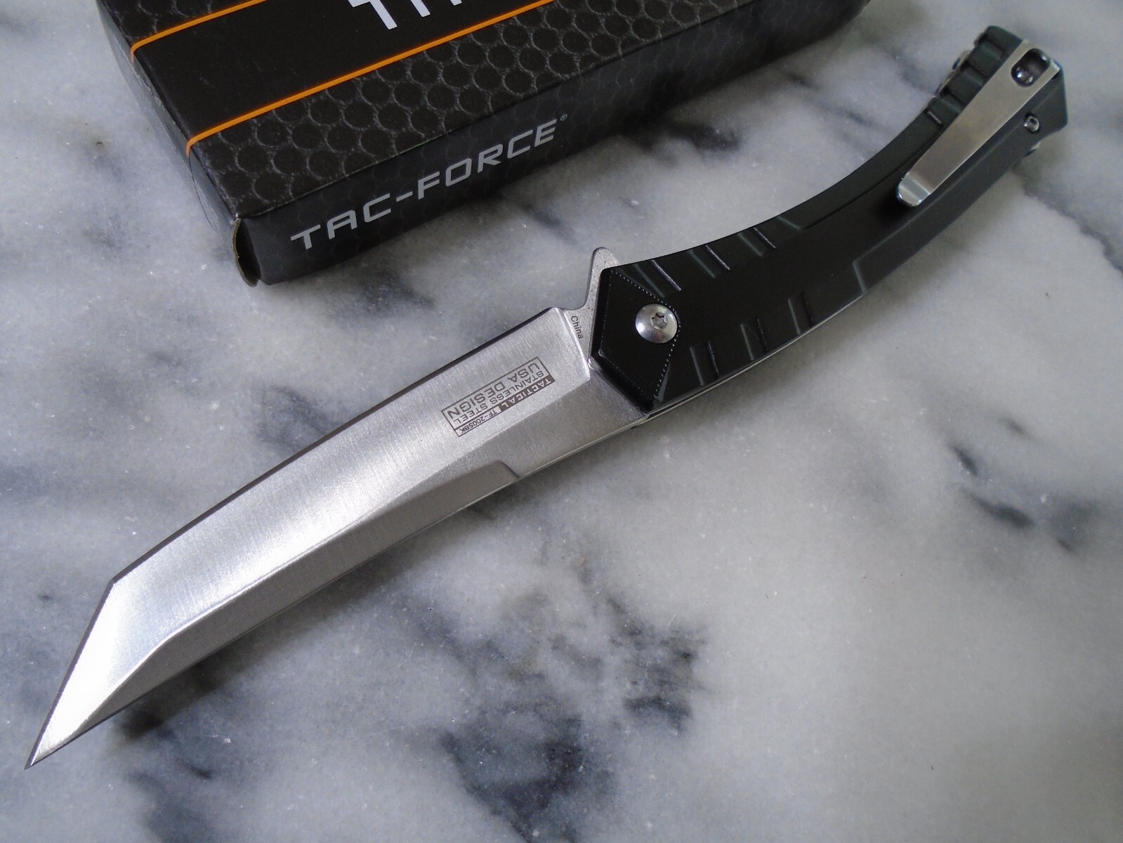 Tac-Force Sleek Tanto Assisted Open Pocket Knife 2 Way Pocket Clip Folder 2005BK