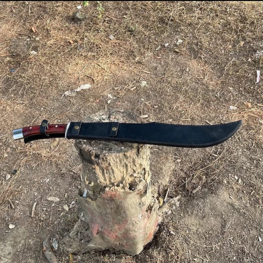 Custom Handmade Carbon Steel Blade Tactical Machete Sword|Hunting Sword Camping
