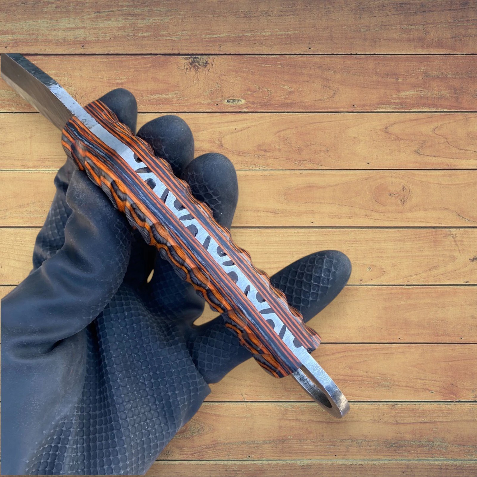 Karambit Knife Damascus Steel Handmade Full Tang Fixed Blade Hunting Wood Handle