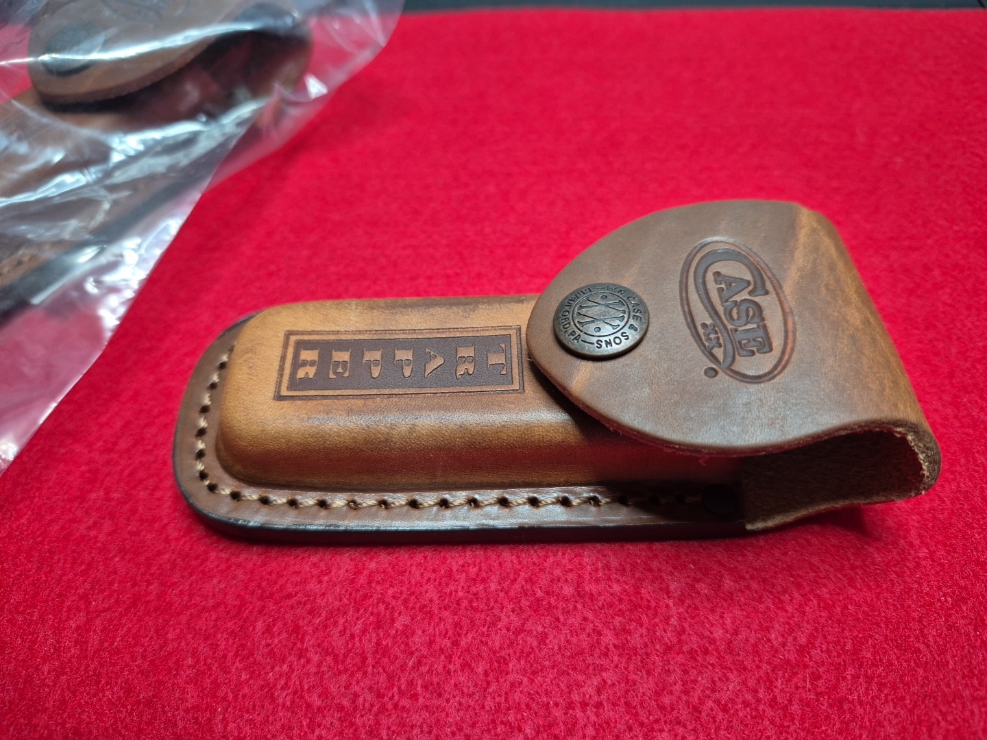 Case Trapper Brown Leather Sheath Case for Folding Pocket Knife XX USA 980