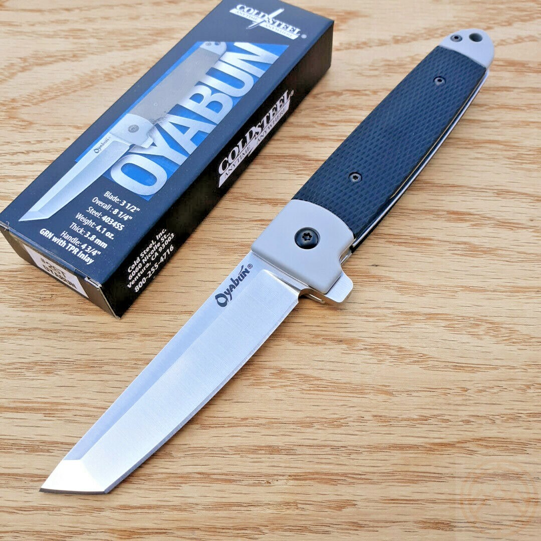 Cold Steel Oyabun Folding Knife 3.5″ 4034 Steel Tanto Blade Black Kry-Ex Handle